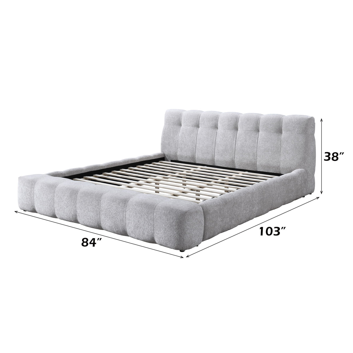 Hannah - Eastern King Bed - Gray