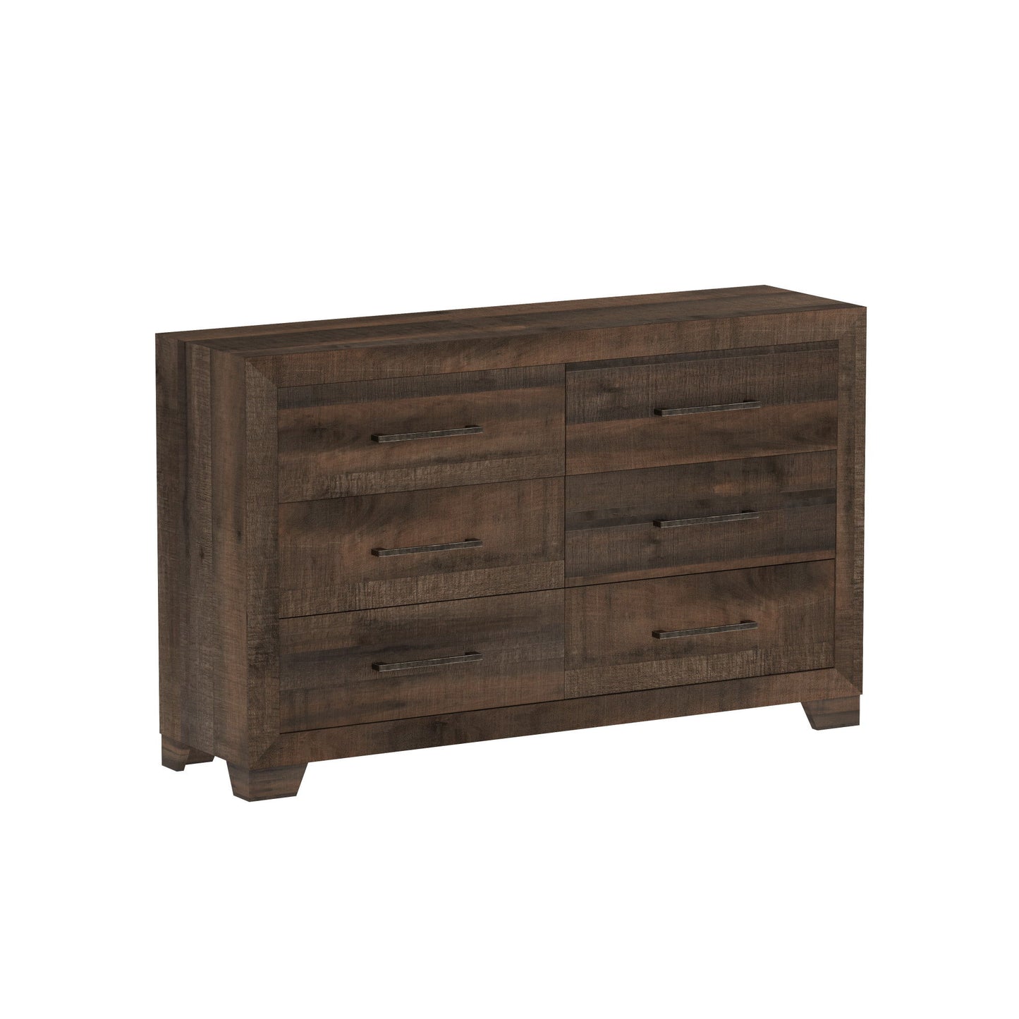 6 Drawer Dresser, Casual - Brown