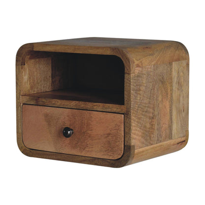 Curved Upper Slot Floating Nightstand