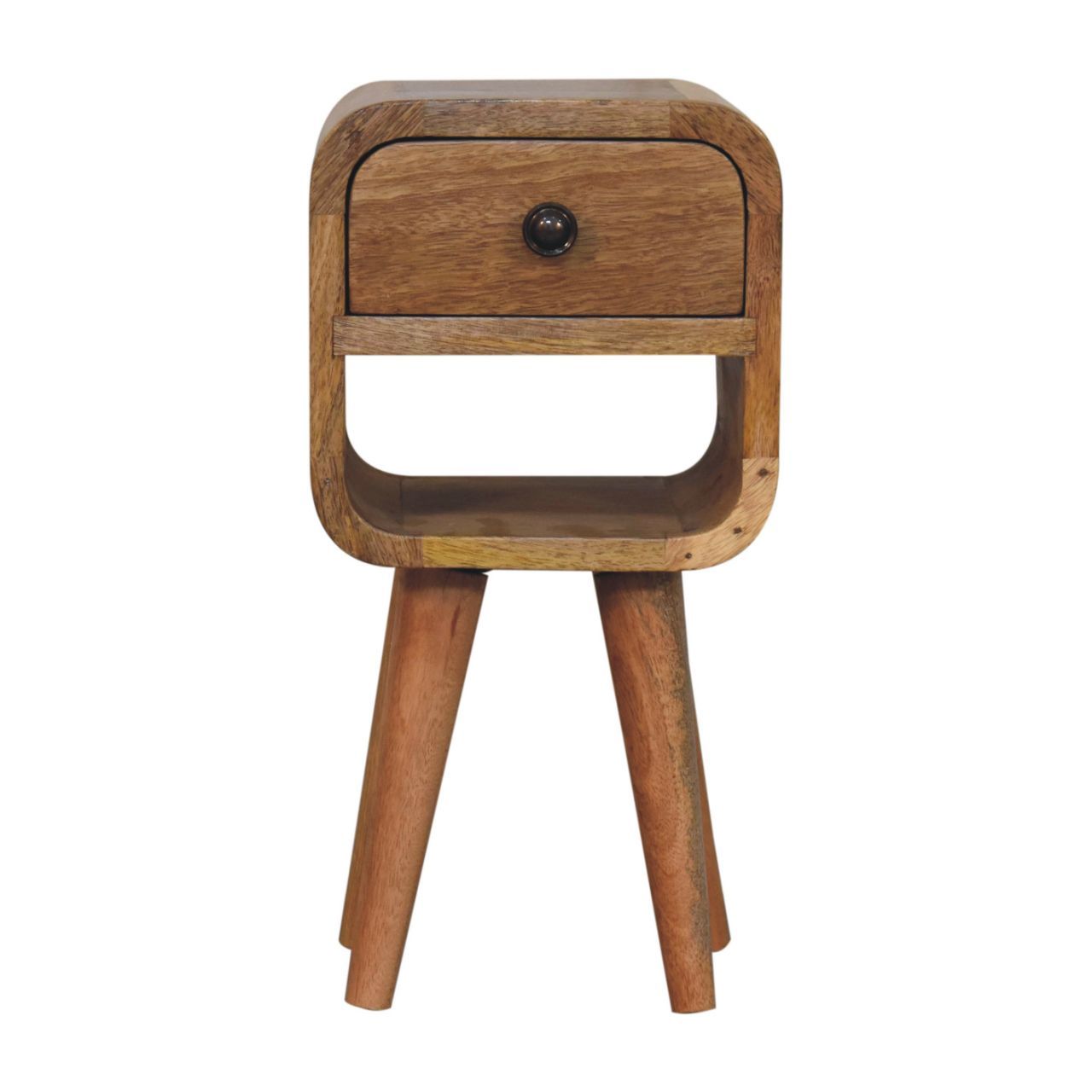 Mini California Curved Nightstand Wth Lower Slot