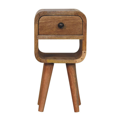 Mini California Curved Nightstand Wth Lower Slot