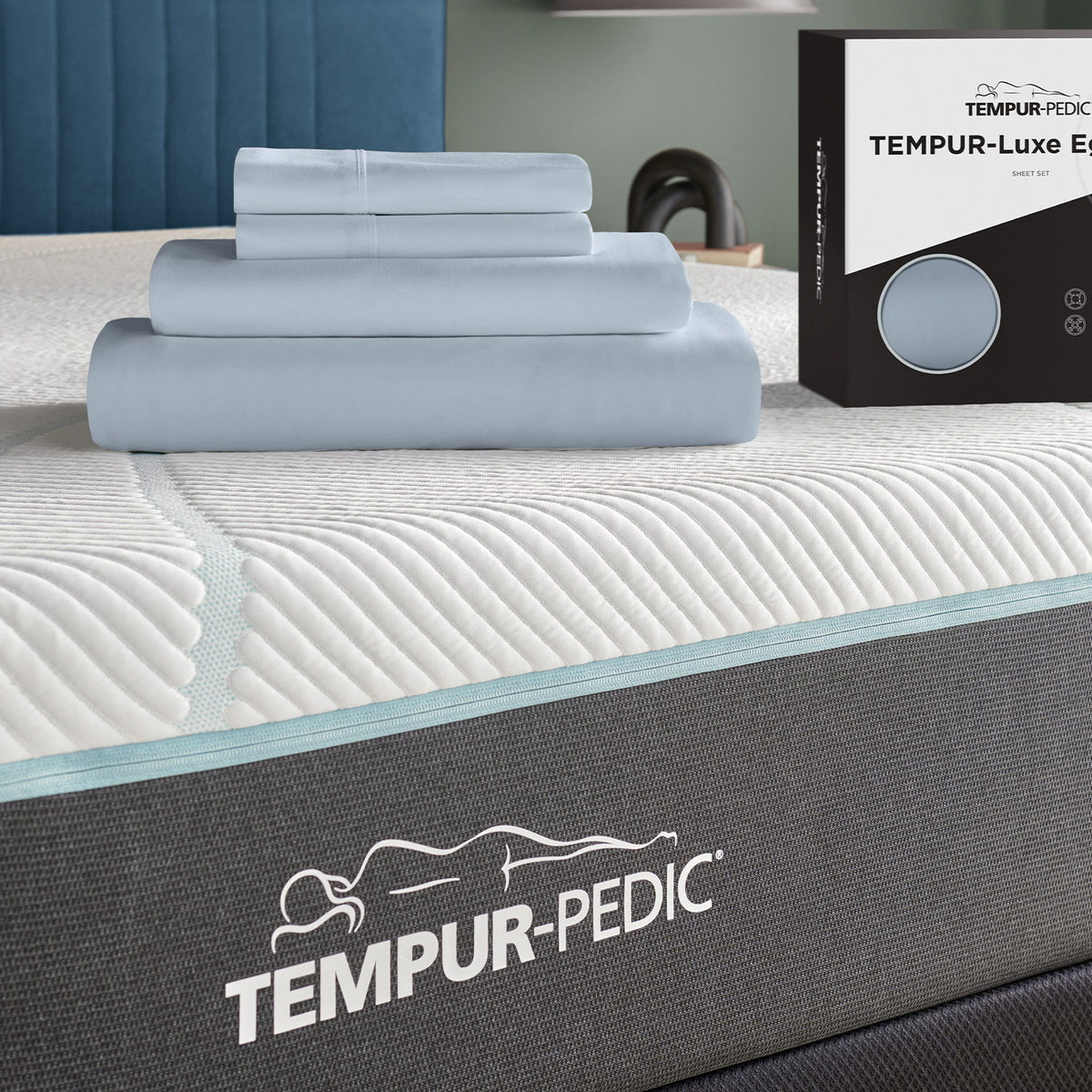 Linens - Tempur Luxe Egyptian Cotton Sheet Set - Sleepy Blue