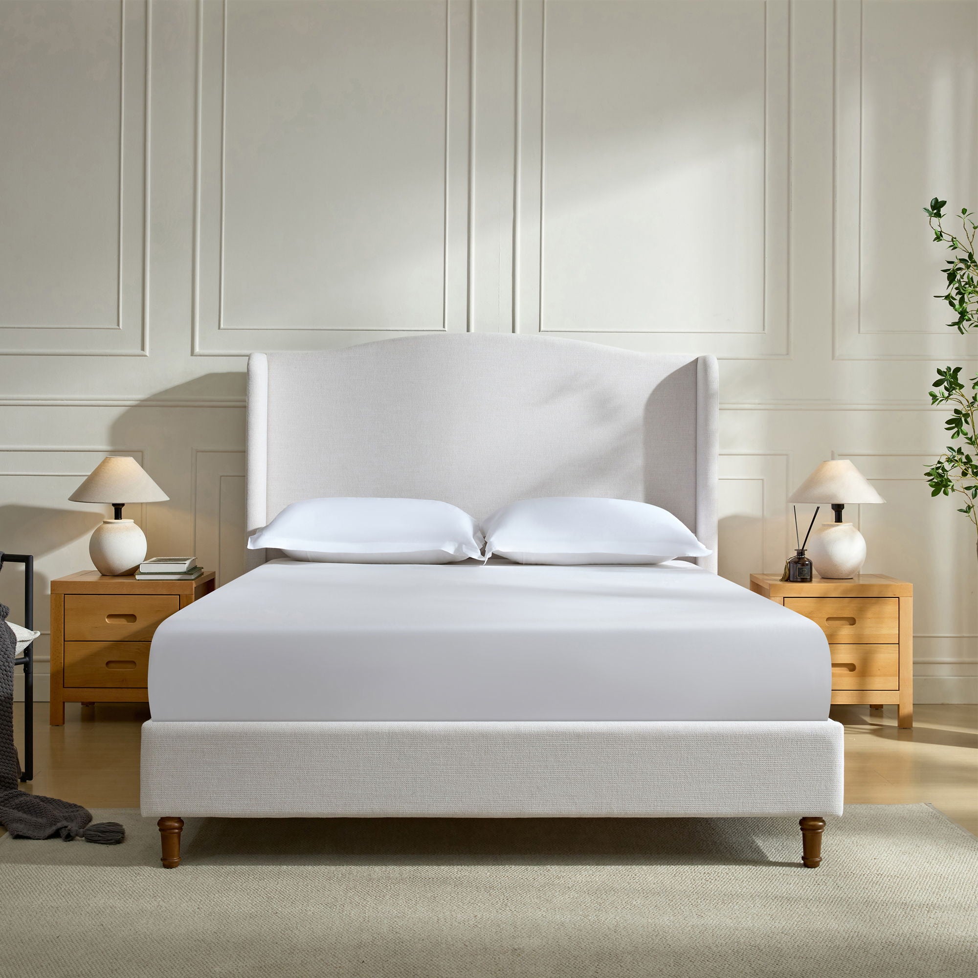 House & Home Furniture Hannah Upholstered Wingback Bed - Thumbnail 5
