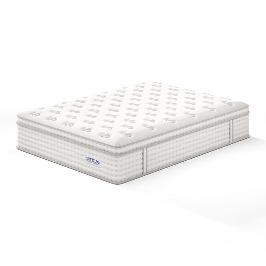 Snooze Mattress Company Atlas - 14" Euro Top Firm Hybrid Mattress With Independently Encased Coils & Gel Memory Foam