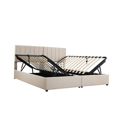 Upholstered Platform Bed With A Hydraulic Storage System