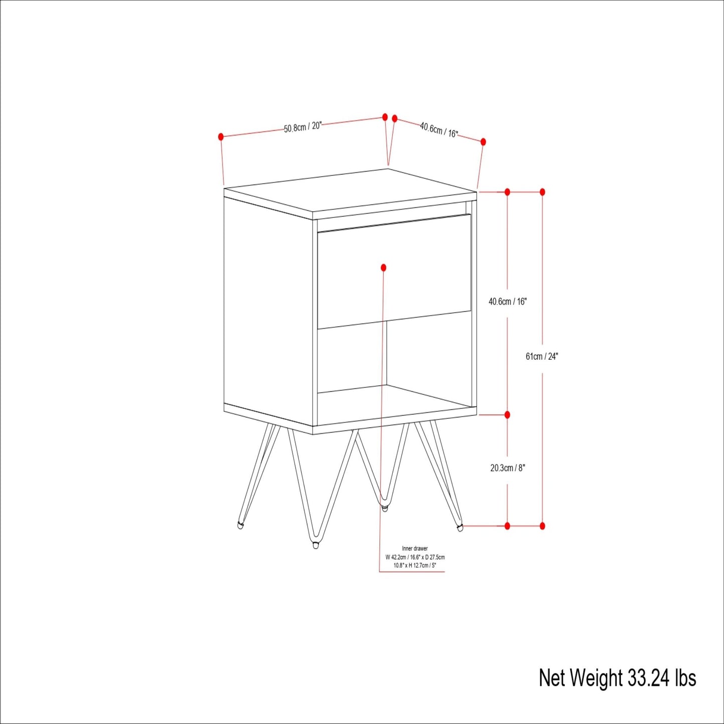 Hunter - Nightstand - Natural