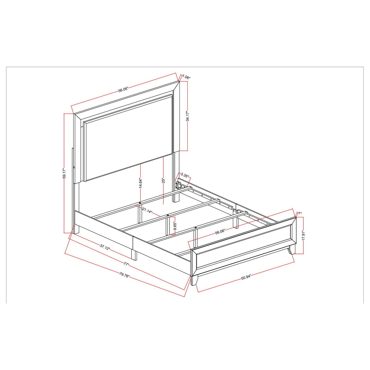 Harry - 5 Piece Bedroom Set With LED