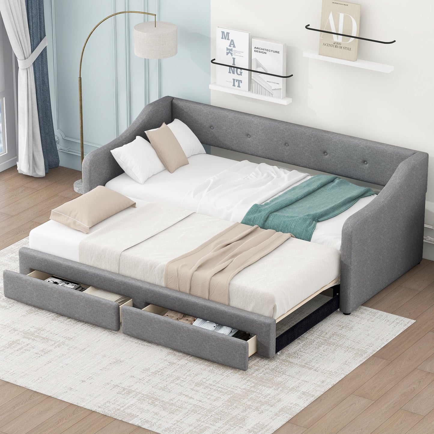 Upholstered Daybed With 2 Drawers