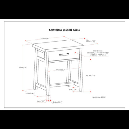 Sawhorse - Handcrafted Bedside Table