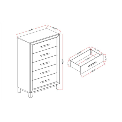 Harry - Chest Storage Chest With 5 Drawers - Brown