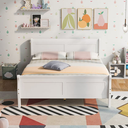 Platform Bed Frame Mattress Foundation Sleigh Bed With Headboard / Footboard / Wood Slat Suppor