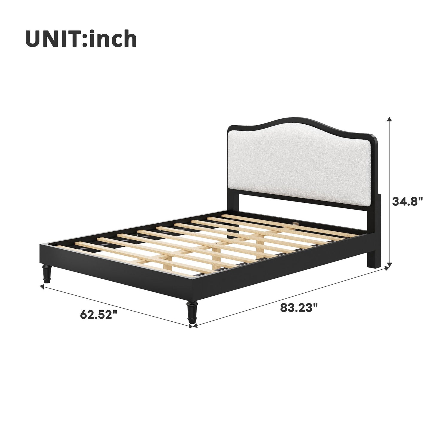 Platform Bed With Upholstered Headboard