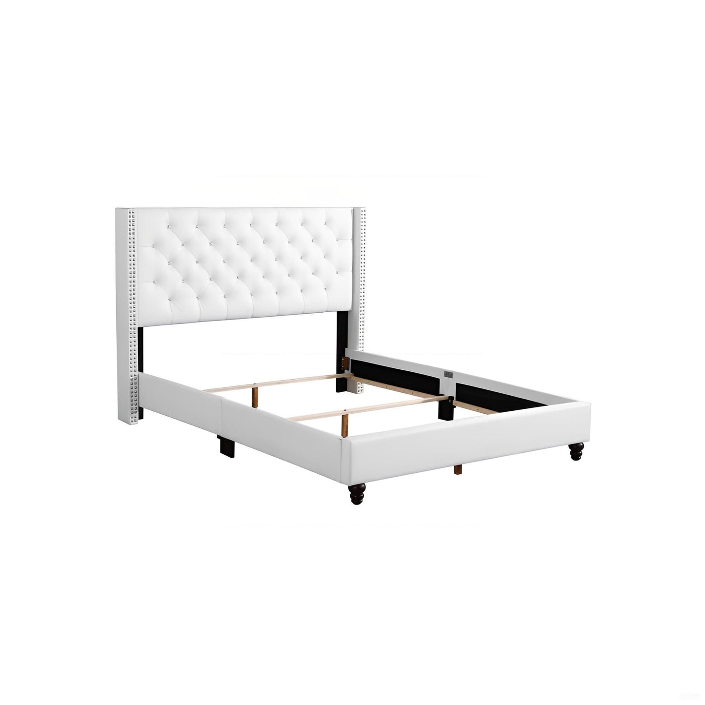 Upholstered Nailhead Trim Chic Bed