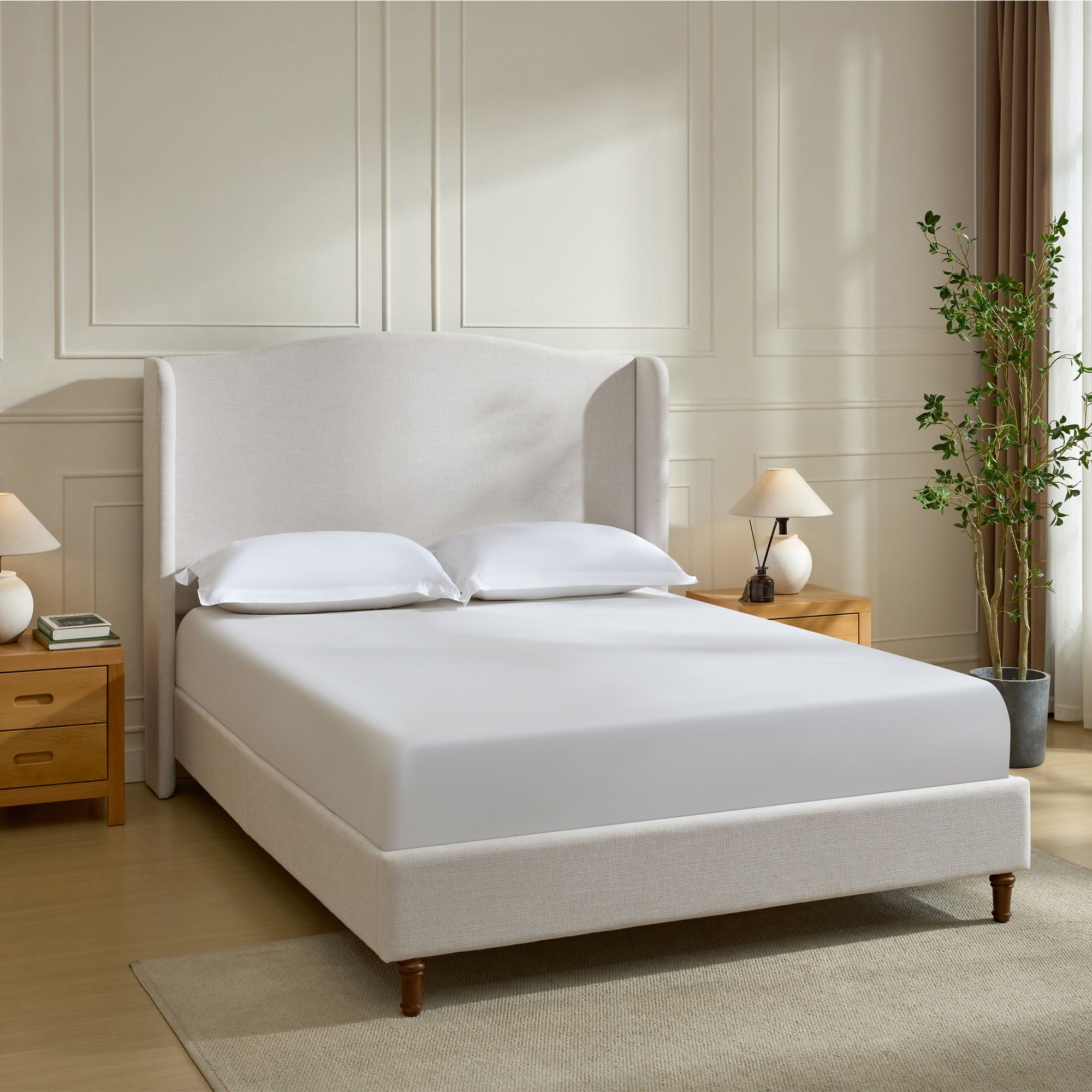 House & Home Furniture Hannah Upholstered Wingback Bed - Thumbnail 2