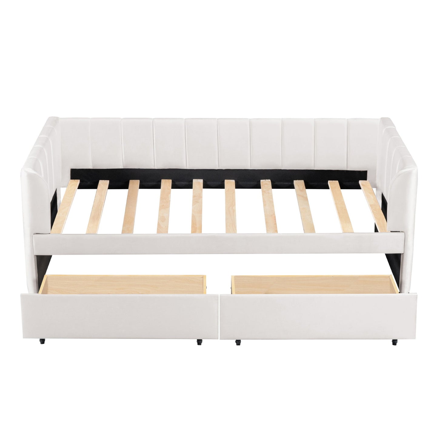 Upholstered Daybed With Ergonomic Design Backrest