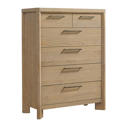 6 Drawer Chest - Tan - Solid Wood
