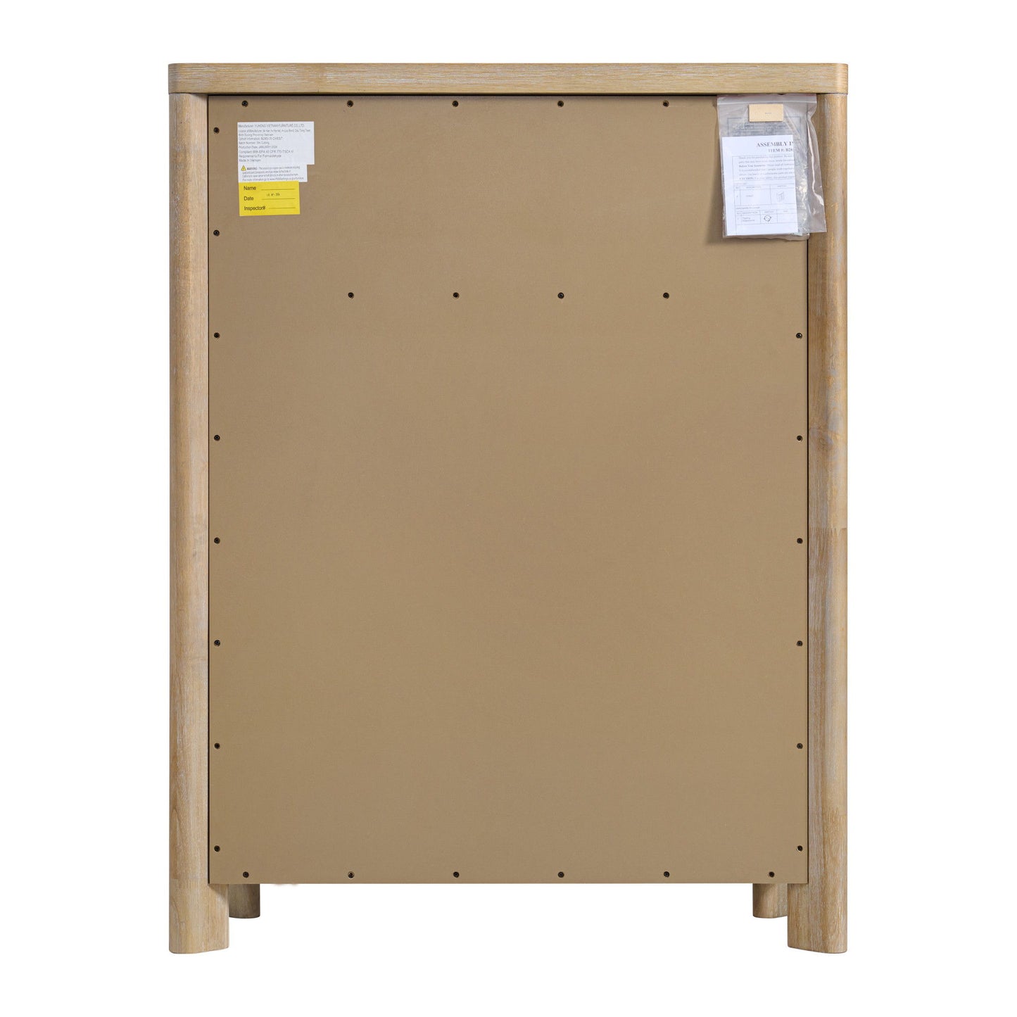 6 Drawer Chest - Tan - Solid Wood