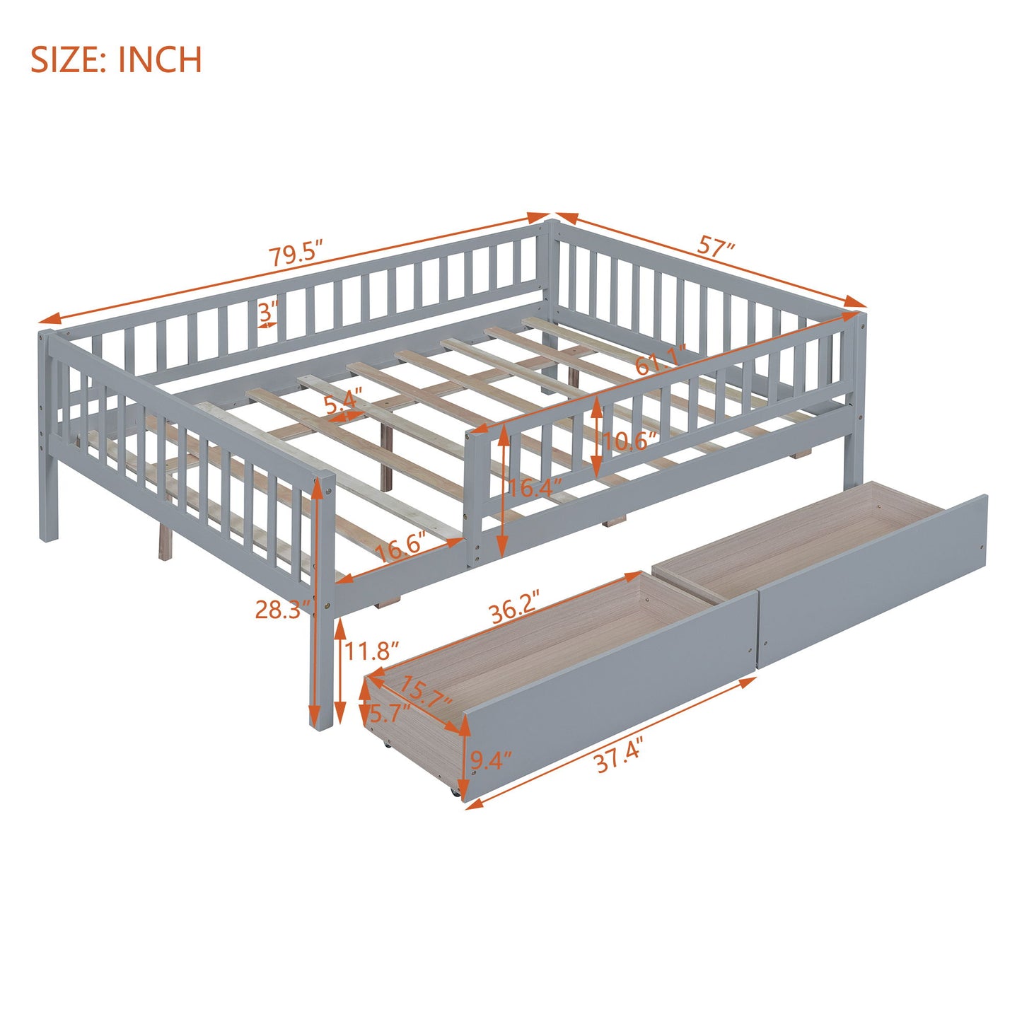 Multi Functional Wooden Daybed Bed