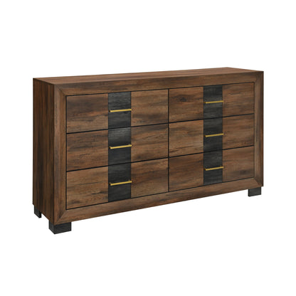 Prime - Dresser With 6 Drawers - Brown Black