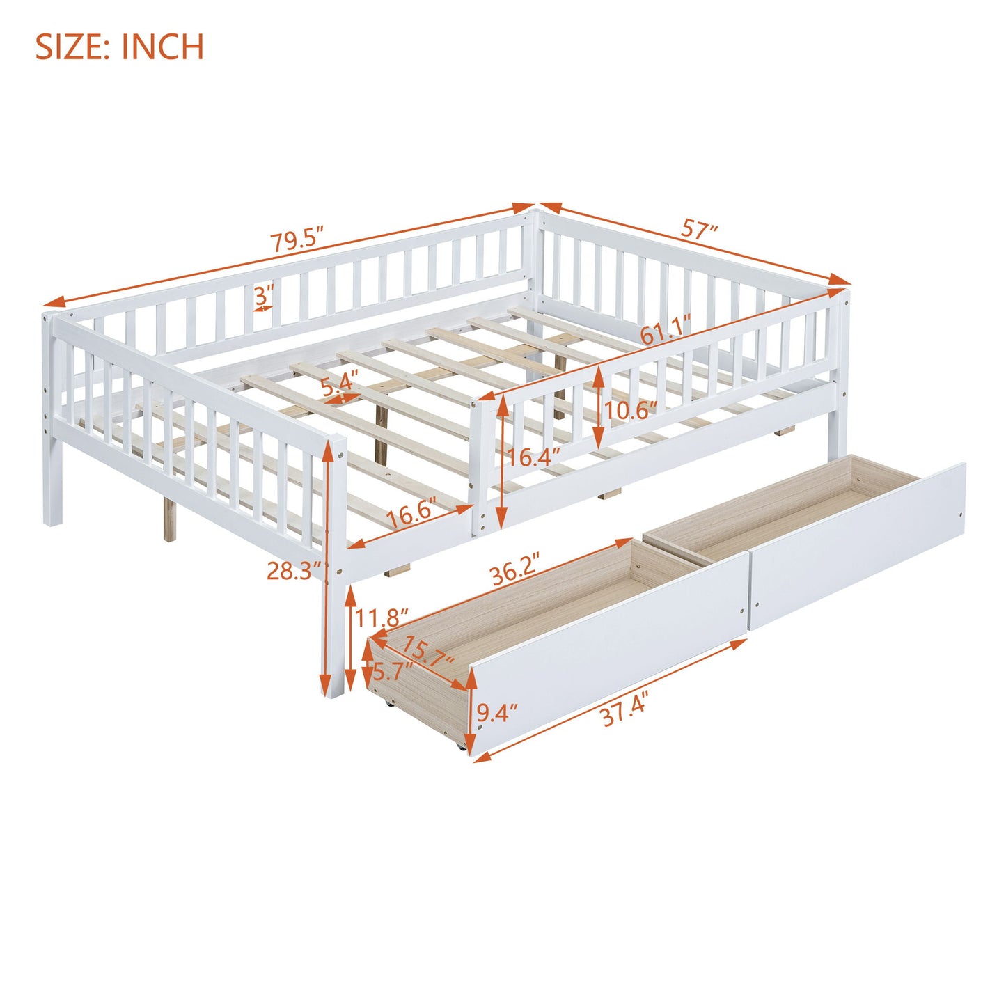 Multi Functional Wooden Daybed Bed