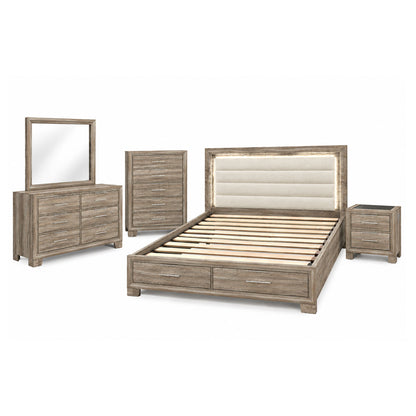 Cllisie - 5 Piece Bedroom Set With Padded Headboard