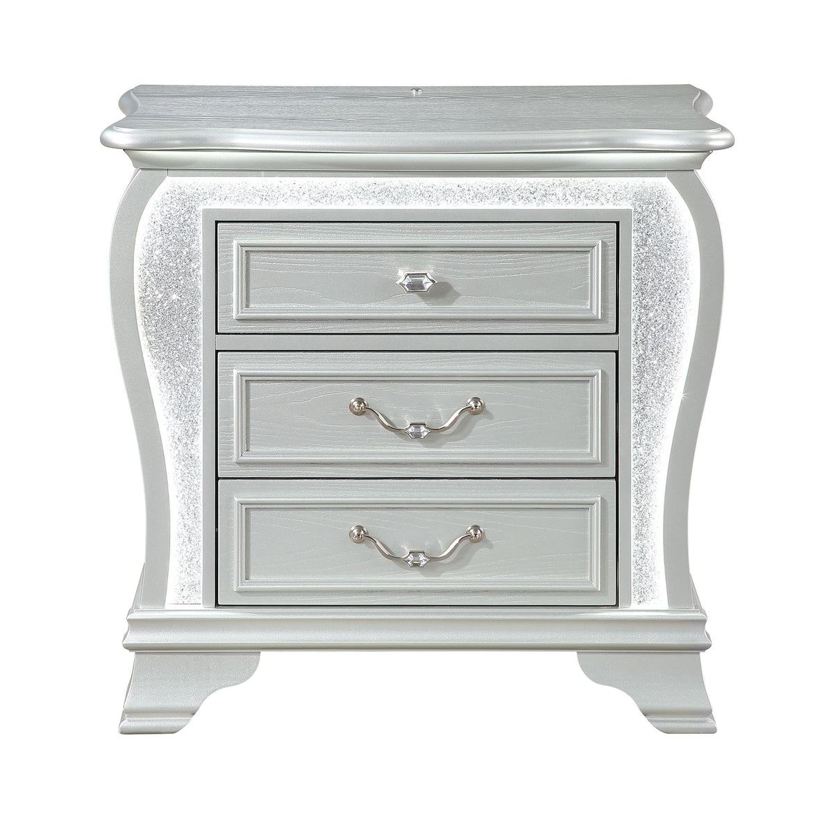 Aurelia - Nightstand With LED - Silver